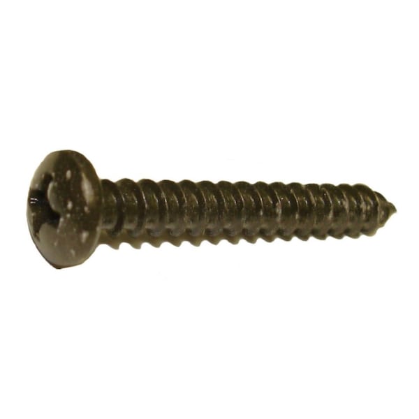 Midwest Fastener Sheet Metal Screw, 6 x 1 in, Black Steel Pan Head Phillips Drive, 25 PK 79404